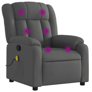 vidaXL Massagestoel in donkergrijze stof