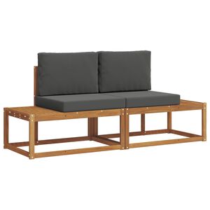 vidaXL Buiten bankenset 2 st Naturel Massief Acaciahout en Polyester