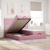 vidaXL Ottoman bed met matrassen en LED's 180x200cm fluweel roze