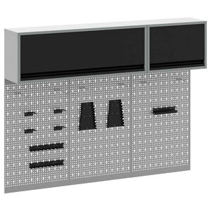 vidaXL Gereedschapskast set met plank 5 st Zwart Gepoedercoat staal