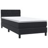 vidaXL Boxspring met matras en LED fluweel zwart 80x220 cm