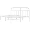 vidaXL Bedframe met hoofdbord metaal wit 160x200 cm