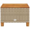 vidaXL Tuintafel 55x55x36 cm poly rattan en acaciahout beige