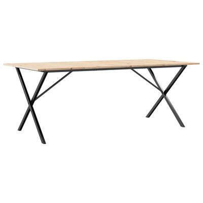 vidaXL Eettafel X-frame 200x100x75 cm massief grenenhout en gietijzer