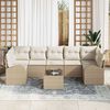 vidaXL Tuin Sofa Set 8 pcs Beige en Cr&egrave;me Poly rattan, staal en glas