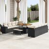 vidaXL Tuin Sofa Set met kussen 11 pcs Zwart poly rattan