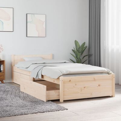 vidaXL Bedframe met lades 75x190 cm