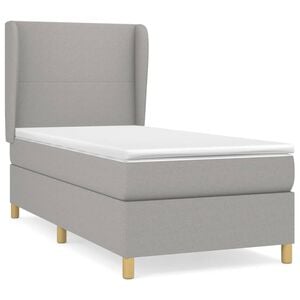 vidaXL Boxspring met matras stof lichtgrijs 80x200 cm