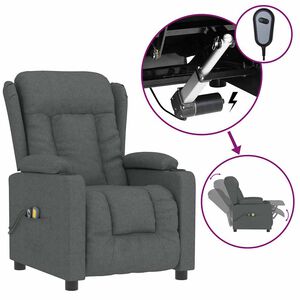 vidaXL Massagestoel elektrisch stof donkergrijs