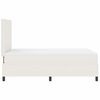 vidaXL Boxspring bed Cr&egrave;me en Wit 203 x 120 x 128 cm Katoenen stof