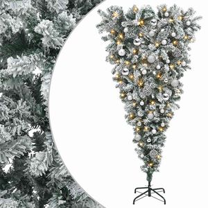 vidaXL Ondersteboven Kunstmatige Gehingde Kerstboom 150 cm 150 LED's