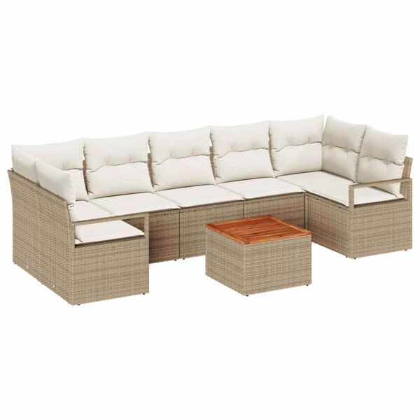 vidaXL Tuin Sofa Set 8 pcs Beige en wit