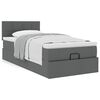 vidaXL Bed met matras 90x200 cm stof donkergrijs