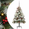 vidaXL Kunstkerstboom Groen en wit 150 cm PVC en Metaal en Plastic