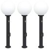 vidaXL Bolderverlichting met sensor en stopcontact 3 stuks 80 cm zwart IP44