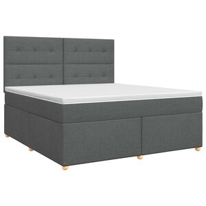 vidaXL Boxspringbed met matras Donkergrijs 140 x 200 cm Stof