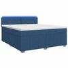 vidaXL LED Boxspring Bed met Matras Blauw 160 x 200 cm Stof