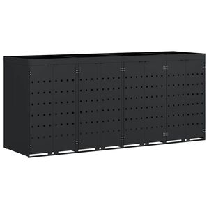 vidaXL Wieltjesbakopslag voor 4 bakken Zwart 272 x 77,5 x 121,5 cm