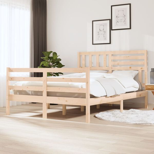 vidaXL Bedframe zonder matras massief hout 140x200 cm