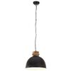 vidaXL Hanglamp industrieel rond 25 W E27 50 cm mangohout zwart