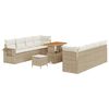 vidaXL Tuin Sofa Set 11 st Beige Poly riet