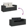 vidaXL Tuin Sofa Set met kussen met opslag 10 pcs Zwart en Crème