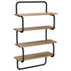 vidaXL 4-laags Wandplank Artisanaal eiken 80 x 24,5 x 104 cm