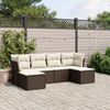 vidaXL 6-delige Loungeset met kussens poly rattan bruin