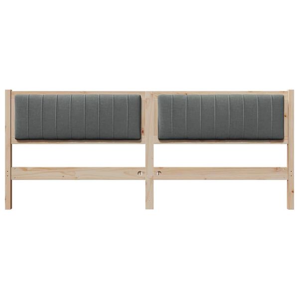 vidaXL Gestoffeerd hoofdbord Bruin 200 cm Massief grenenhout