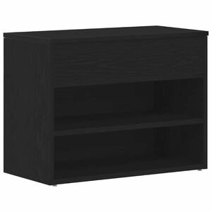 vidaXL Schoenenbank 60 x 30 x 45 cm Bewerkt hout Zwart Eiken