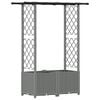 vidaXL Verhoogd Bed met Trellis en Dak Lichtgrijs 124,5 x 40 x 138 cm