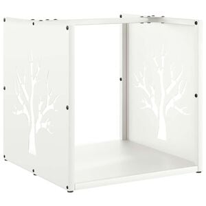vidaXL Brandhoutrek 40x40x40 cm koudgewalst staal wit