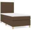 vidaXL Boxspring met matras stof donkerbruin 100x200 cm
