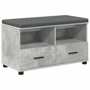 vidaXL Halbank met kussen met lade Beton Grijs 80 x 38 x 46 cm