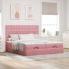 vidaXL Ottoman bed met matrassen 200x200cm fluweel roze