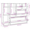 vidaXL 6-delige Wandschappenset met stangen bewerkt hout gerookt eiken