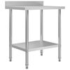 vidaXL Keukenwerktafel met spatscherm 80x60x93 cm roestvrij staal