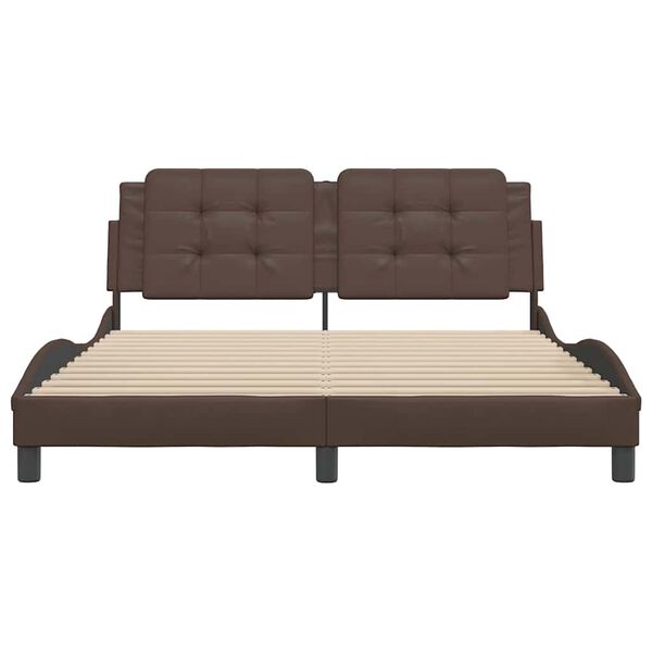 vidaXL Bedframe zonder matras "Zadar" kunstleer bruin 160x200 cm