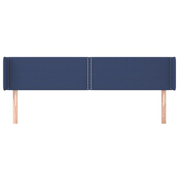 vidaXL Hoofdbord met randen 203x16x78/88 cm stof blauw