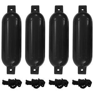 vidaXL Bootstootkussens 4 st &Oslash; 14x50 cm PVC zwart