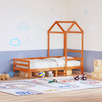 vidaXL Kinderbedhuisje 98x70x176,5 cm massief grenenhout wasbruin