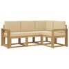 vidaXL Buiten bankenset 4 st Wit en Beige