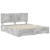 vidaXL Bedframe met hoofdeinde Beton Grijs 200 x 200 cm Bewerkt hout