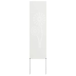 vidaXL Tuin Privacy Screen Fretwerk Wit 32 x 140 cm Koudgewalst staal
