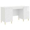 vidaXL Bureau Hoogglans Wit 142,5 x 50 x 75 cm Bewerkt hout