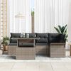 vidaXL Tuin Sofa Set met kussen 6 pcs Grijs poly rattan