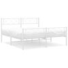 vidaXL Bedframe met hoofd- en voeteneinde metaal wit 120x200 cm