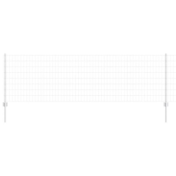 vidaXL Hek met Paal Zilver 0,8 x 25 m Staal