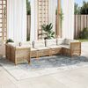 vidaXL 7-delige Loungeset met kussens poly rattan beige
