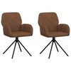 vidaXL Draai Eetstoelen 2 st Nep Suede Leer Bruin 54 x 55 x 86 cm